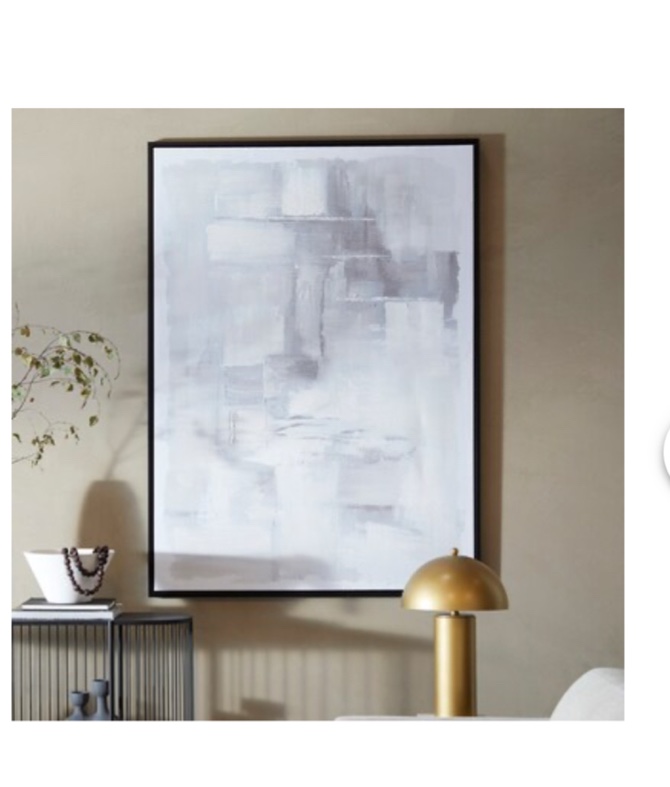 Grayson Lane Canvas with Black Frame Black Wood Framed 65-in H x 47-in W Abstract Wood