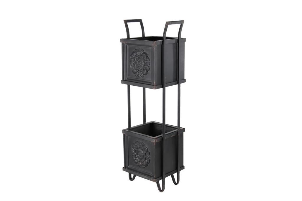 UMA Black Iron Rustic Planter, 46" x 15" x 13"