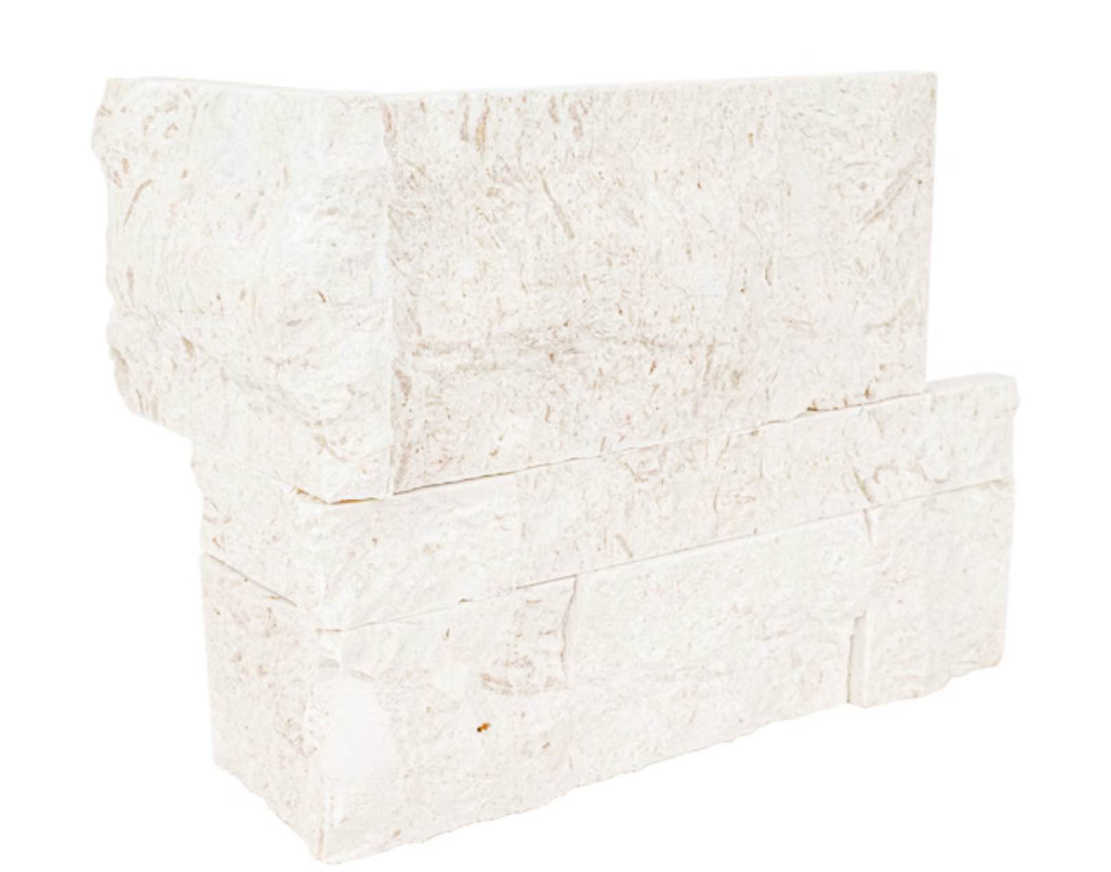 (1skid) assorted small and big / Mayra White Splitface Ledger Corner 9'' x 18'' Limestone Wall Tile, 4PK= XL