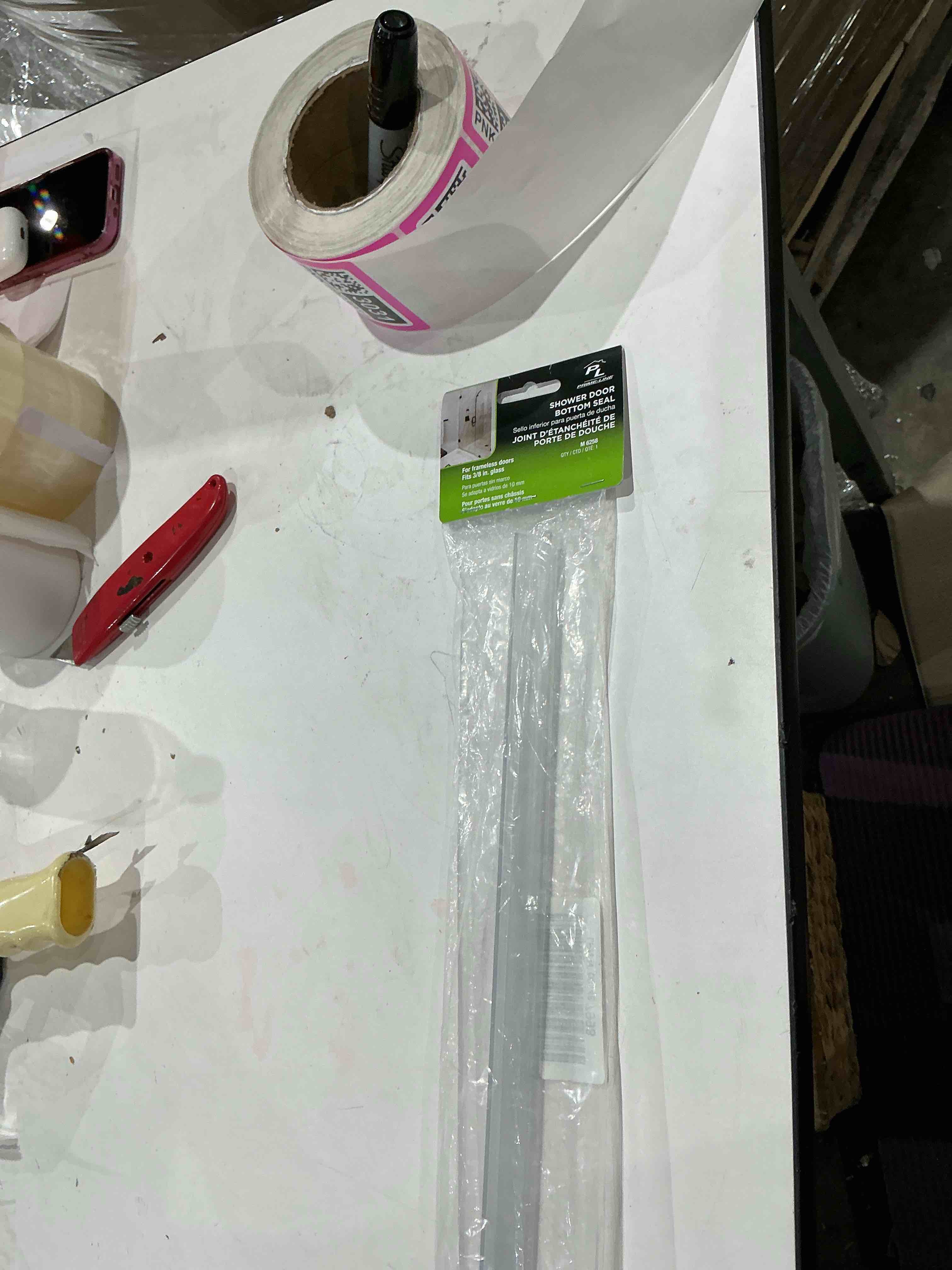 Condition photo showing Good Condition for prime-line clear vinyl door bottoms 1 pk