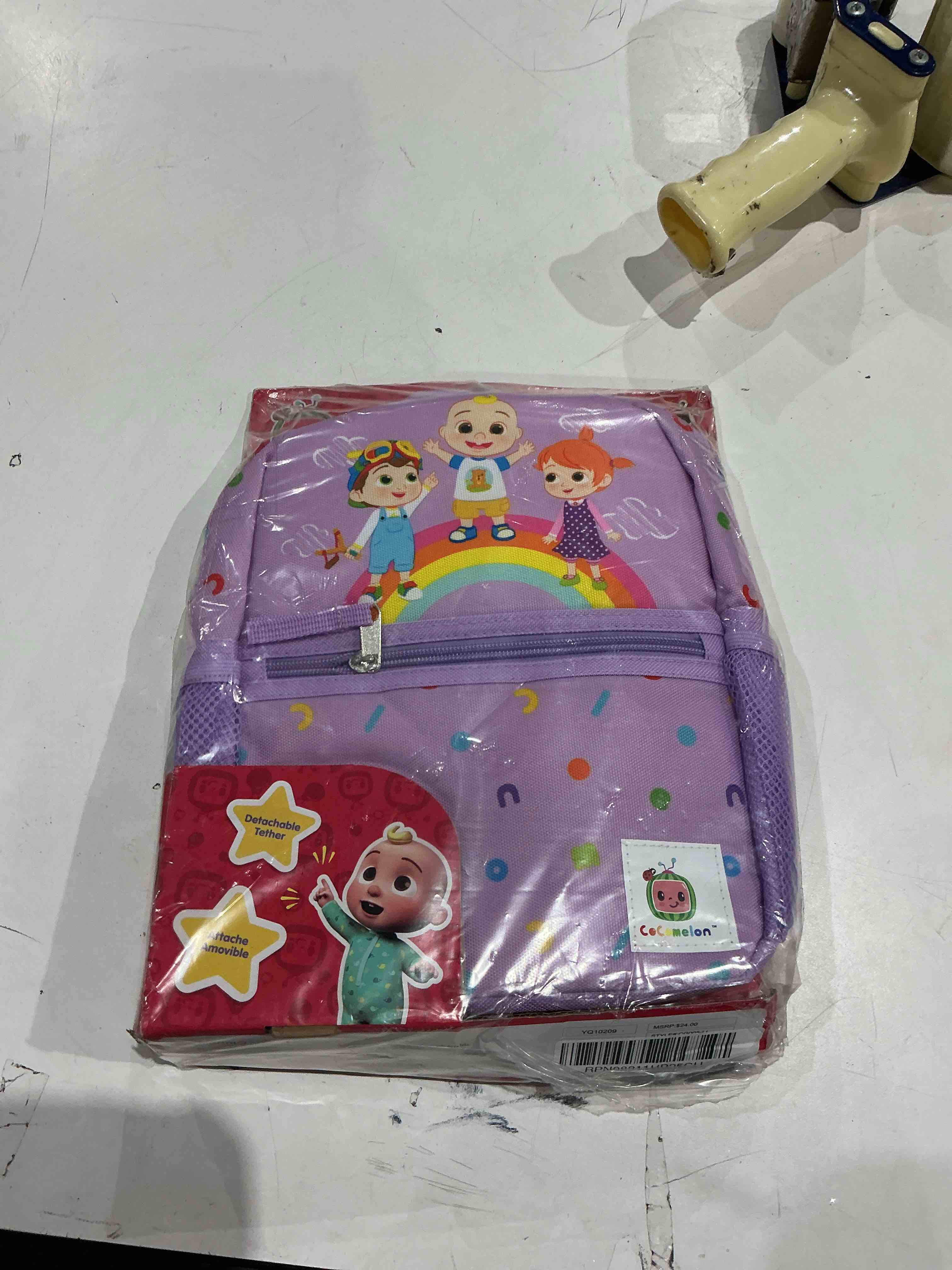 CoComelon Kids Backpack with Safety Leash,Anti-lost Children Toddler Backpack for Boys Girls Baby (Rainbow Lilac)