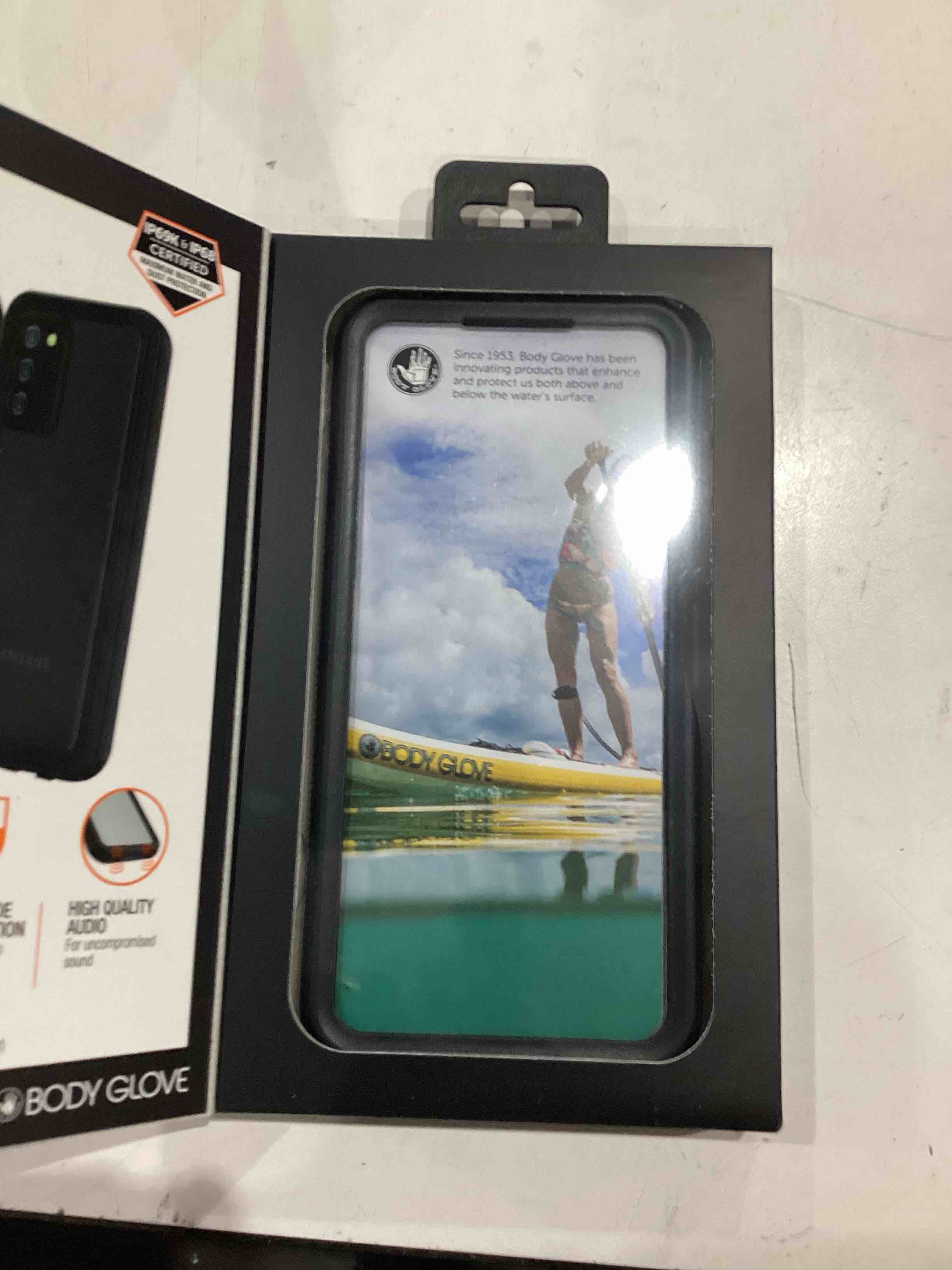 body glove tidal waterproof phone case for samsung galaxy a03s - black/clear