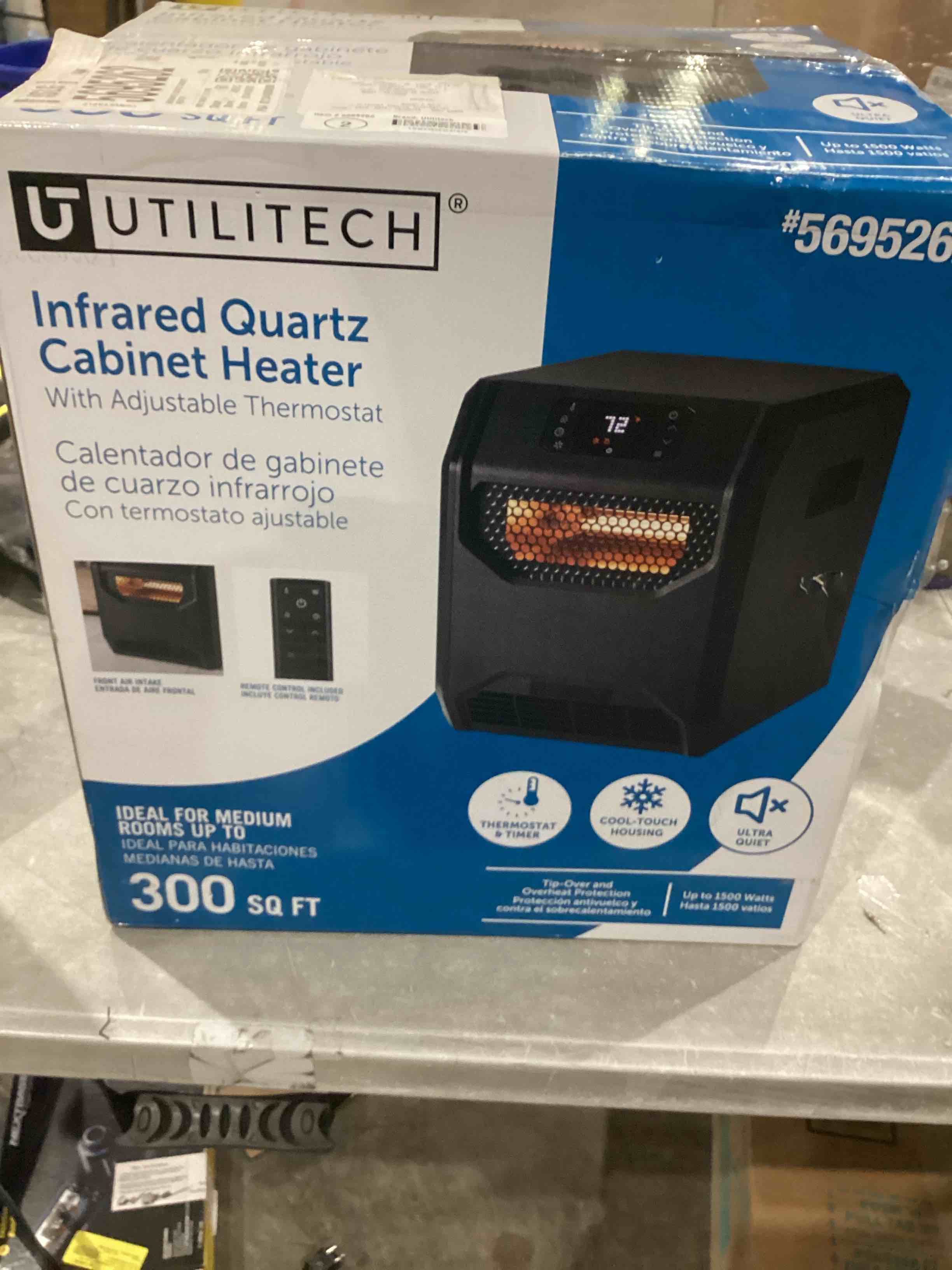 utilitech infrared quartz cabinet heater 