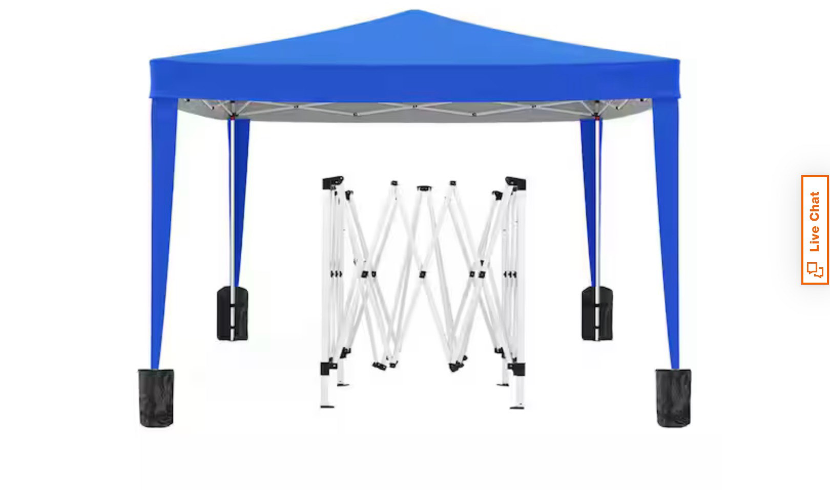 10 ft. x 10 ft. Blue Pop Up Canopy Outdoor Portable Party Folding Tent ° = Q with 4 Removable Sidewalls, 4pcs Weight Bag
