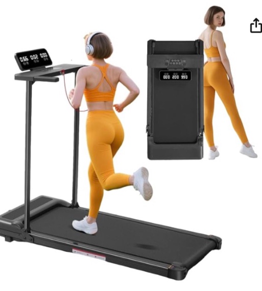 Folding Walking Pad Treadmill with Handle Bar, 3.5HP Compact Portable Foldable Walking Pads Treadmill with Handles, Electric Small Treadmills for Home Office Apartment, LED Display, 400 LBS