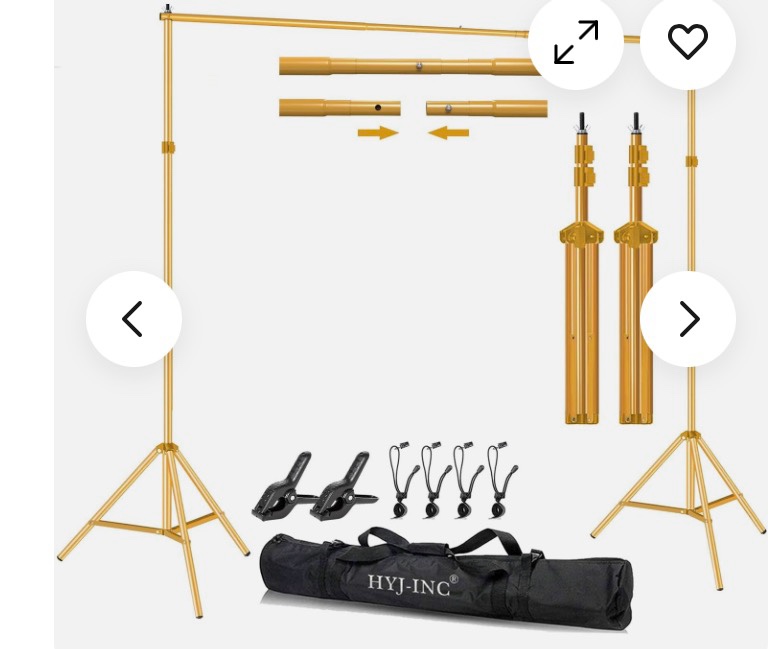 10Ft X 7Ft - Gold Adjustable Photography Backdrop Support System Photo Video Stu