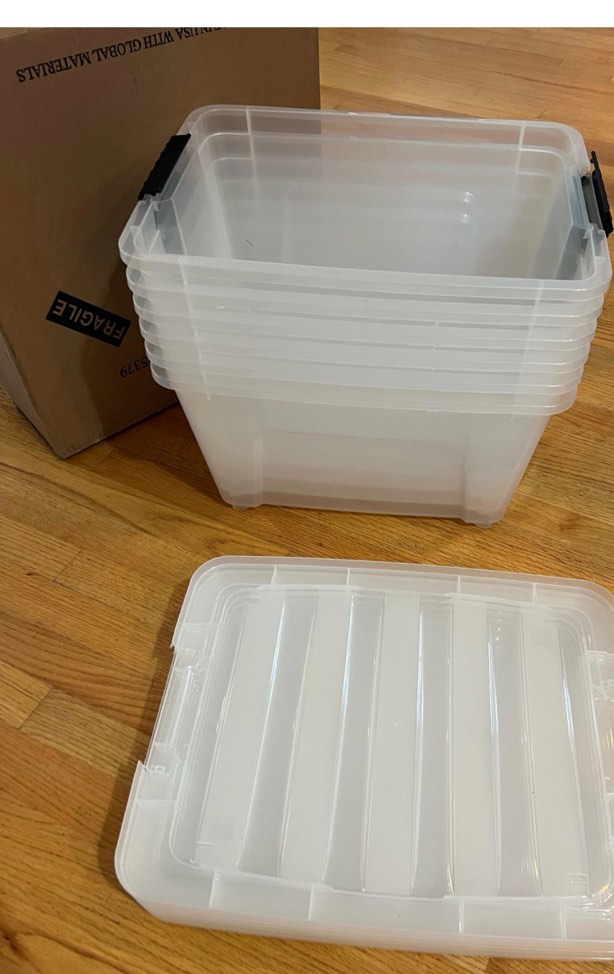 Stack & Pull Clear Nesting Black Latching Storage Container