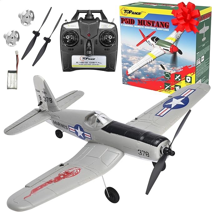Top Race Remote Control Airplane - Ready to Fly 4 Channel RC Plane for Adults - Advanced Foam Constr