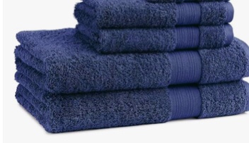 Bath Towels Set-100% Cotton-2 Towels, 2 Hand & Washcloths-Large, Quick Dry, Absorbent, Soft Plush, Gym, Spa, Hotel, Shower -6 Piece Luxury Bathroom - / Dark blue navy 6 Piece Towel Set PLATINUM COLLECTION - 100% COTTON TOWELS blue