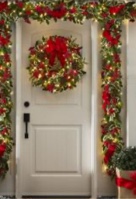 cordless prelit holly/berries/ribbon holiday trim