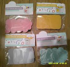 yellow, pink, clear, and sky blue dry erase bin clip’s box of 18