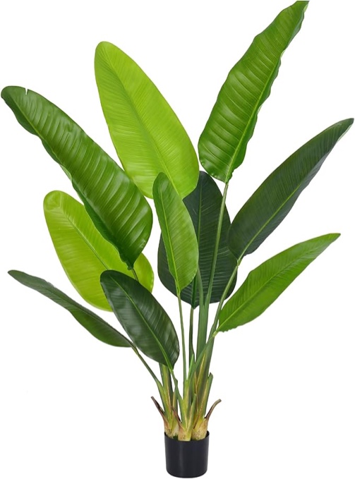 Artificial Bird of Paradise Plant, Fake Tree with Realistic Leaves and Durable pots, Realistic Branches Artificial Tree for Indoor Outdoor Home Decor (5FT 1Pack)