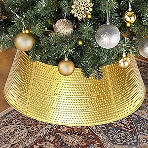 granny says christmas tree collar for pencil trees, metal tree collar for for 7.5 ft tree, 28" large tree skirt collar, christmas tree base collar, christmas tree ring for home decor, green