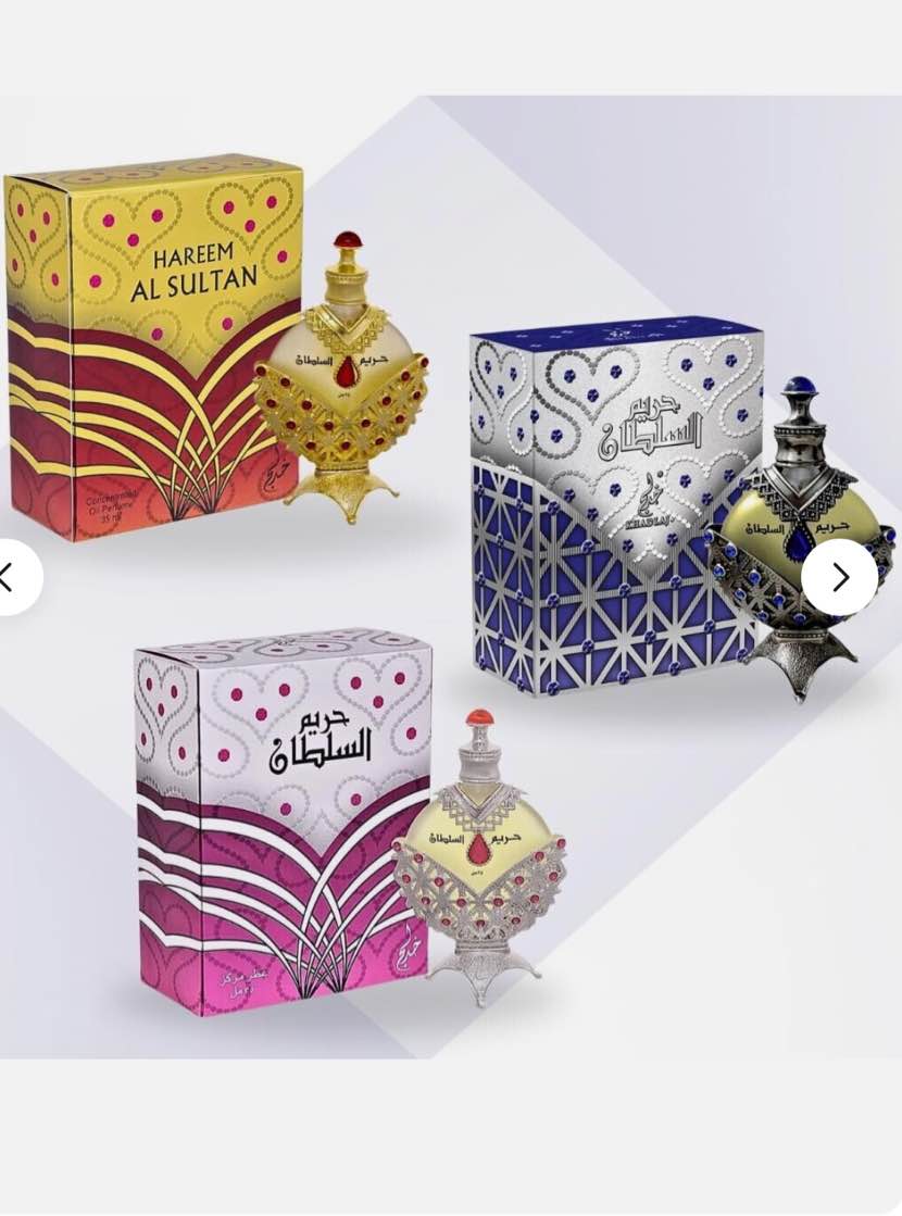 Khadlaj Hareem Al Sultan Concerned Perfume Oil 3-Piece Gift Set for Unisex,