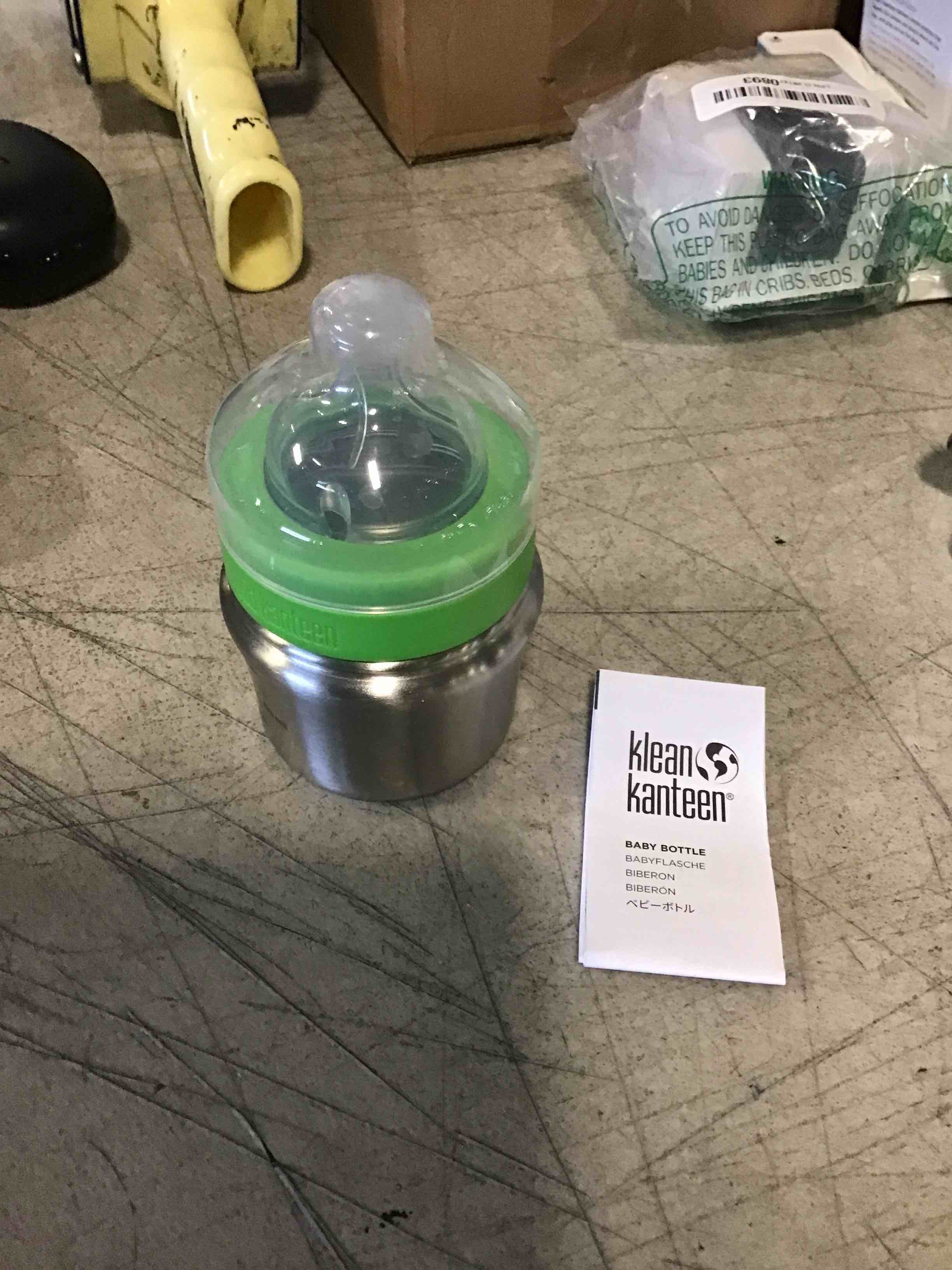 Klean Kanteen Kid Kanteen Wide Mouth Single Wall Stainless Steel Baby Bottle with Dust Cover