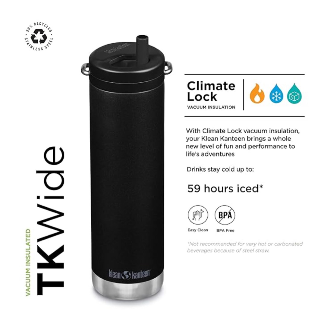 Klean Kanteen TKWide 20oz (w/Twist Cap) - Black