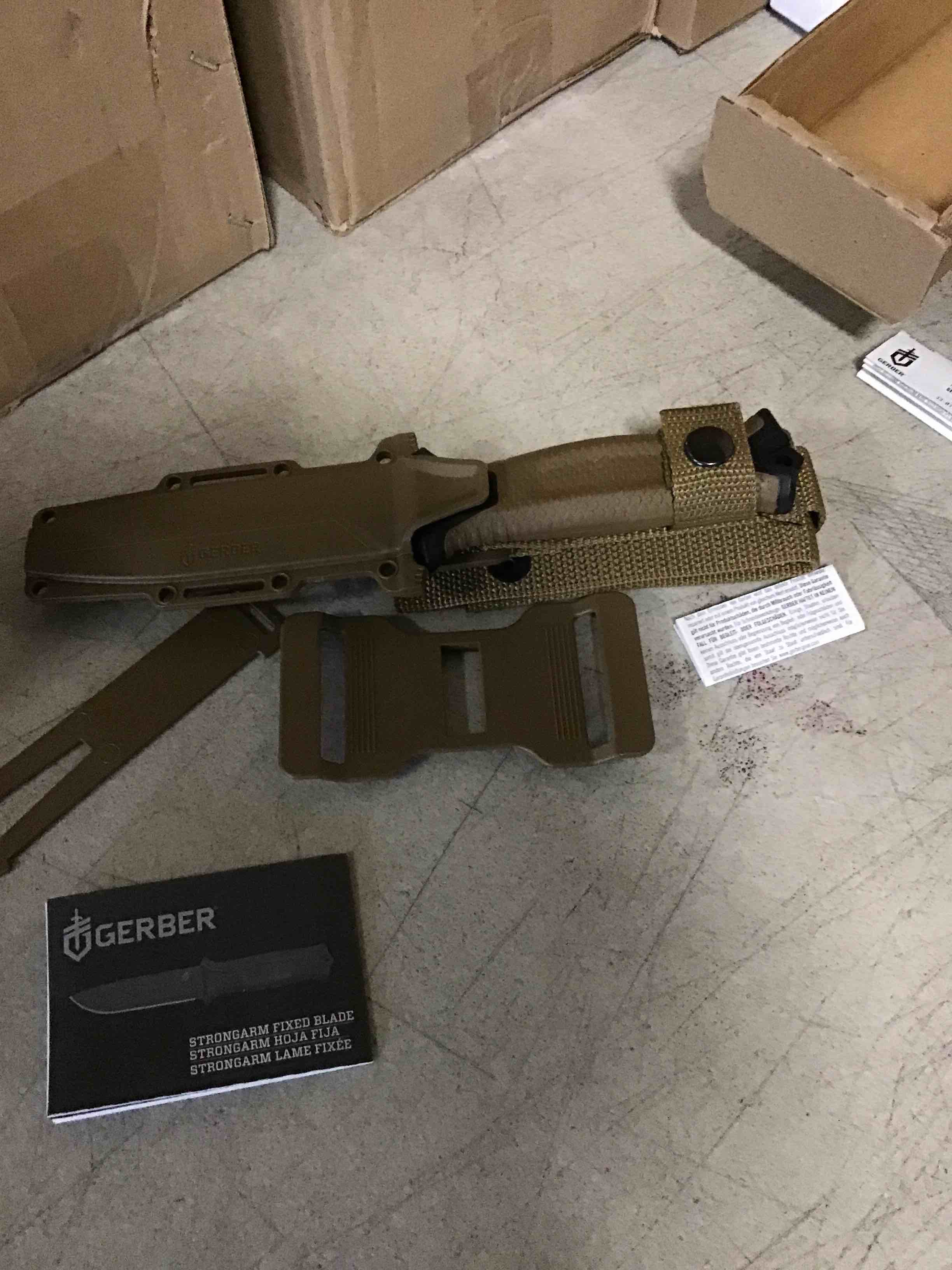 Gerber Gear StrongArm - Fixed Blade, Full Tang Knife - Camping Knife with Multiple Carry Options - Coyote Brown, Plain Edge