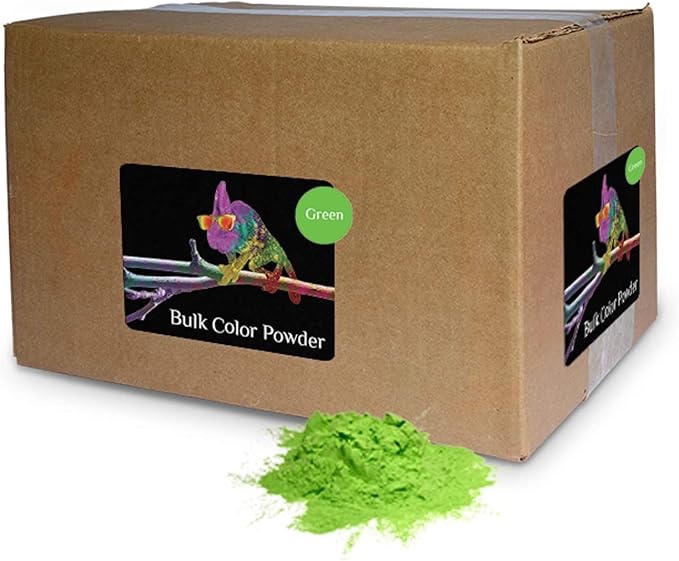 Chameleon Colors Bulk Color Powder, Green Holi Colored Chalk, 25 Pounds