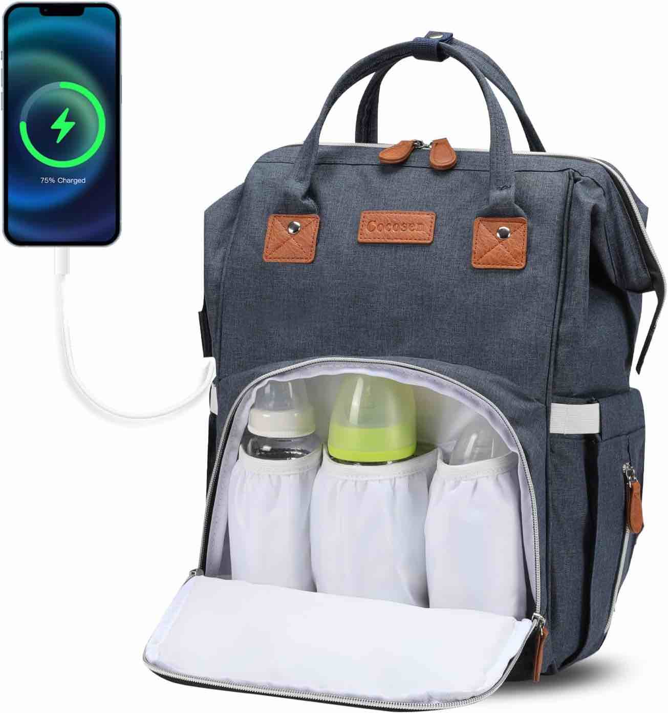 Cocosen Diaper Bag Backpack Baby for Boys & Girls Essentials Travel BackPack Multifunction Waterproof Diaper Bag Baby Changing Bag Gray..