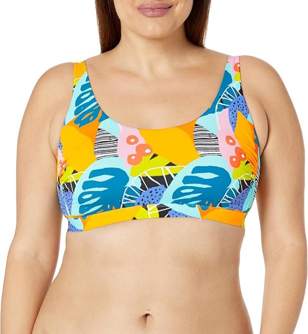 Body Glove Women's Amore Plus Bikini Top Swimsuit with Adjustable Tie Back Detail, Available in Sizes 1x, Imagine Floral