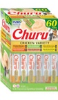BBD: 03/07/2026. INABA Churu Cat Treats, Grain-Free, Lickable, Squeezable Creamy Pure Cat Treat/Topper with Vitamin E & Taurine, 0.5 Ounces Each, 60 Tubes, Chicken Variety Box