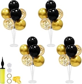 Black Gold Party Decorations Balloon Stand Centerpiece Table Decorations for Birthday Wedding Retirement Anniversary Father's Day Halloween New Years Graduation Decorations Class of 2024