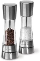 COLE & MASON Derwent Salt and Pepper Grinder Set - Stainless Steel Mills Include Gift Box, Gourmet Precision Mechanisms and Premium Sea Salt and Peppercorns