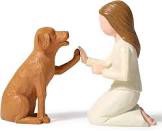 Dog Memorial Gifts, Girl and Dog Hand Painted Figurines, Girl and Dog Friendship Figure, Perfect Dog Statue Home Decor, Pet Memorial Gifts for Dogs, Sympathy Gift for Dog Lovers.