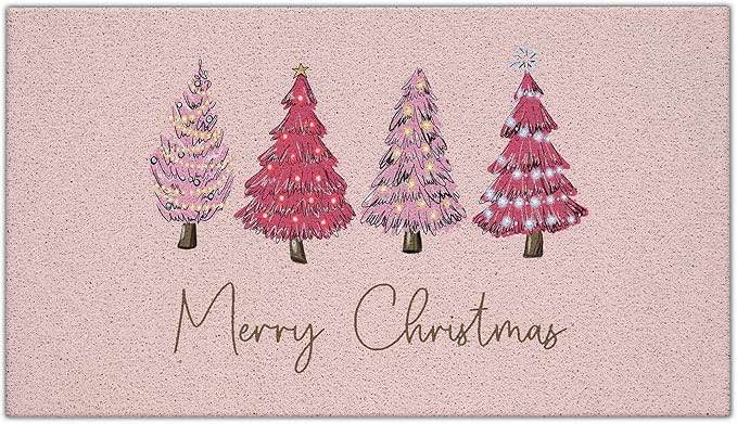 Nogrit Cat Christmas Door Mat,Cat Christmas Decor,Meowy Christmas Door Mat,Christmas Door Mat Outdoor,Christmas Mats for Front Door,Christmas Front Door Mat,17x30 Inch Cat - Anti-slip Pvc