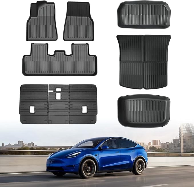  Click image to open expanded view Floor Mat for Tesla Model Y 5 Seater 2024-2020 3D All Weather Floor Mats for Model Y 8PCS TPE Full Set Floor Mat for Model Y with Front Rear Cargo Liner and Seat Back Mat-5 Seater