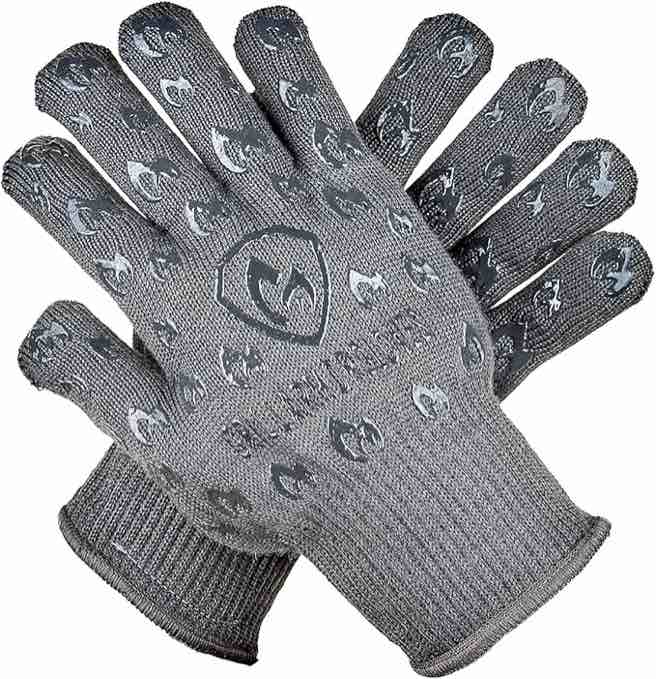 Grill Armor 932F Extreme Heat Resistant Oven Gloves - EN407 Certified BBQ Gloves For Cooking, Grilling, Baking