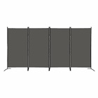 PF004KD-GREY MAYOLIAH 4 Panel Privacy Screen Room Dividers 6FT Portable Office Wall Divider for Rooms Separator 136"x20"x71", Grey