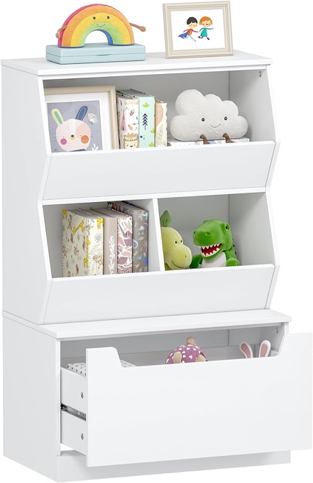 Incomplete box UTEX Kids Toy Storage Cabinet and Organizer with Drawers and Cubbies - Ideal for Playroom, Classroom, Nursery - White
