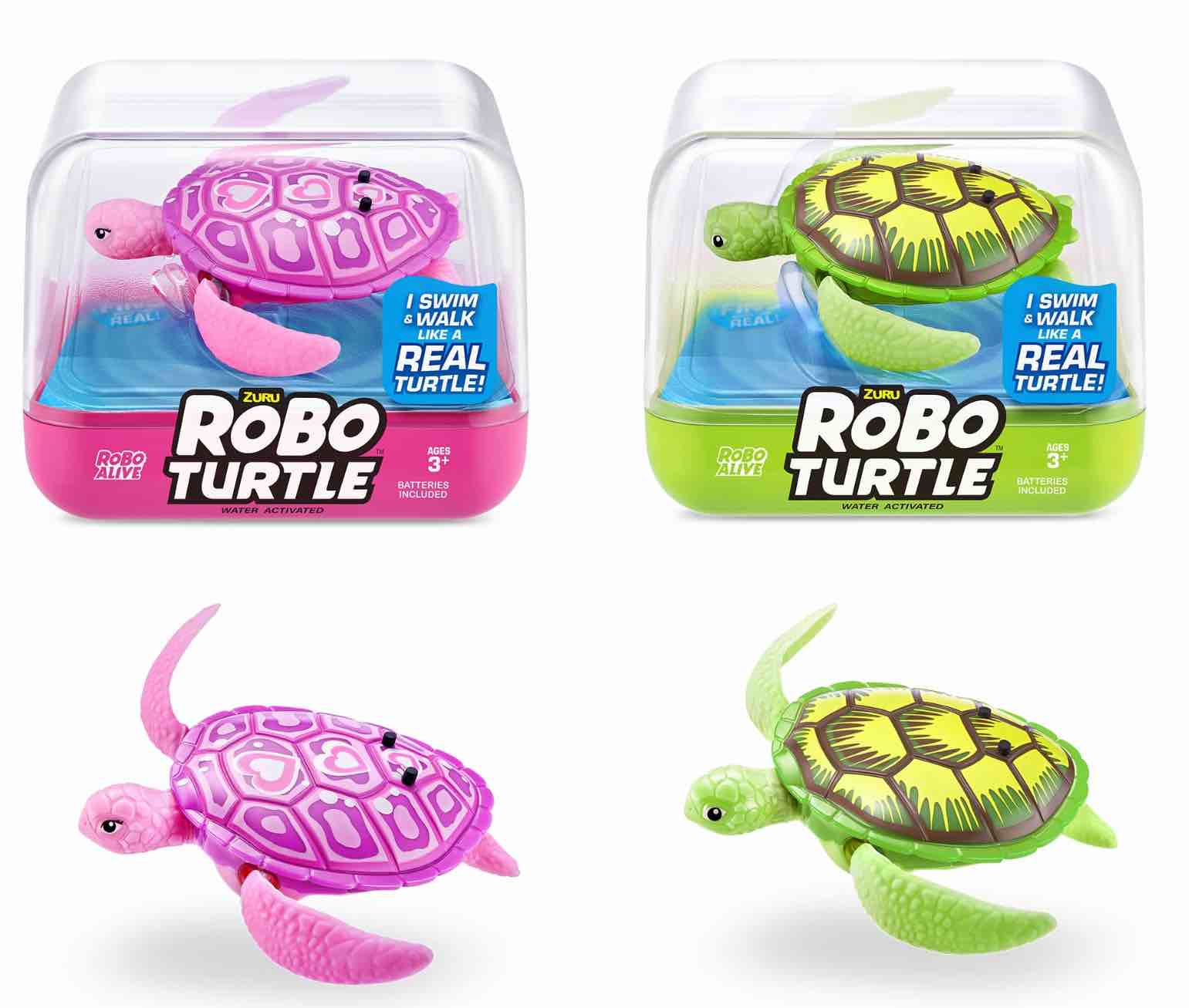 Assorted Miscellaneous Toys (3) Robo Turtles and Fish 