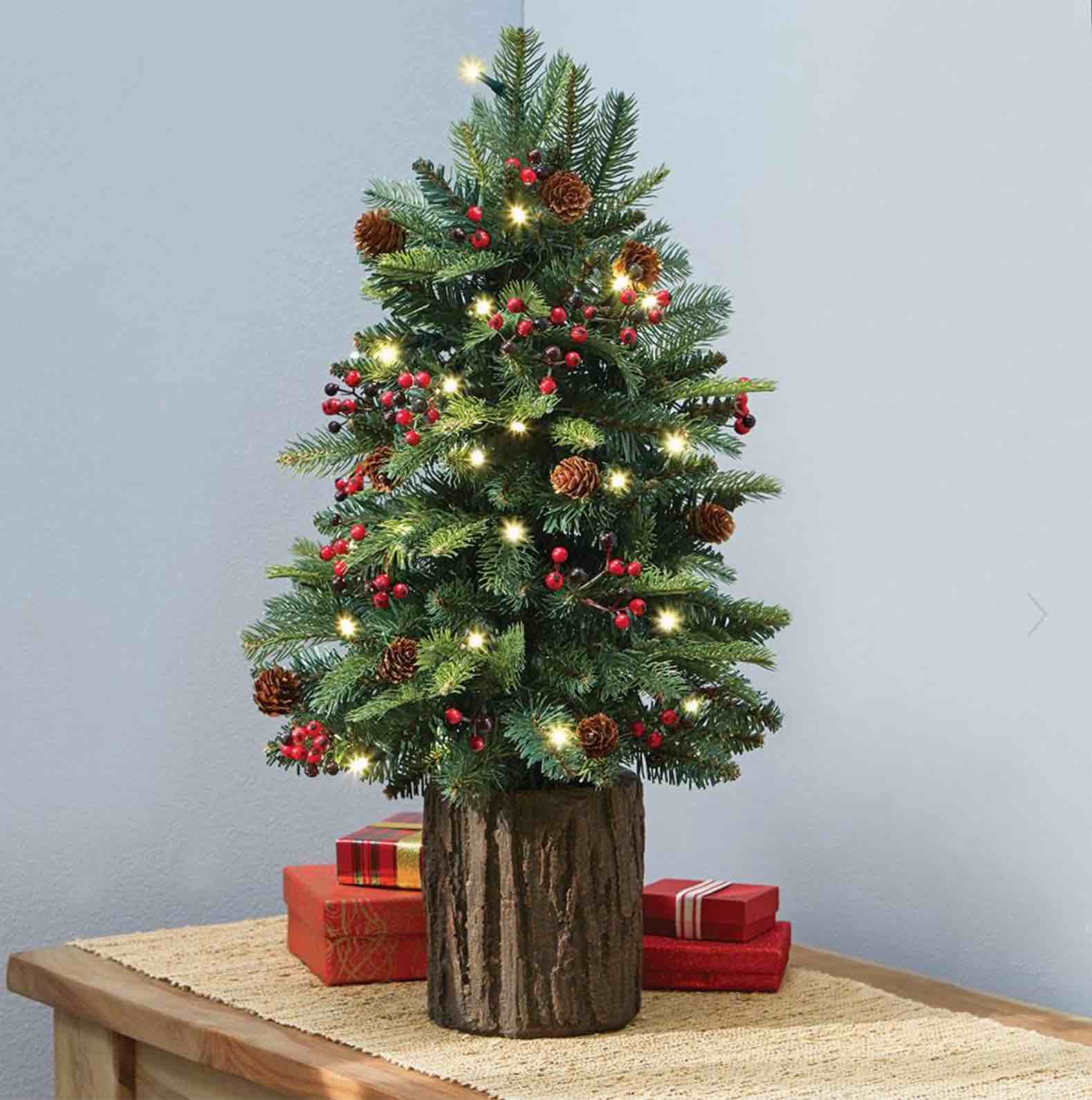 the tabletop prelit christmas tree