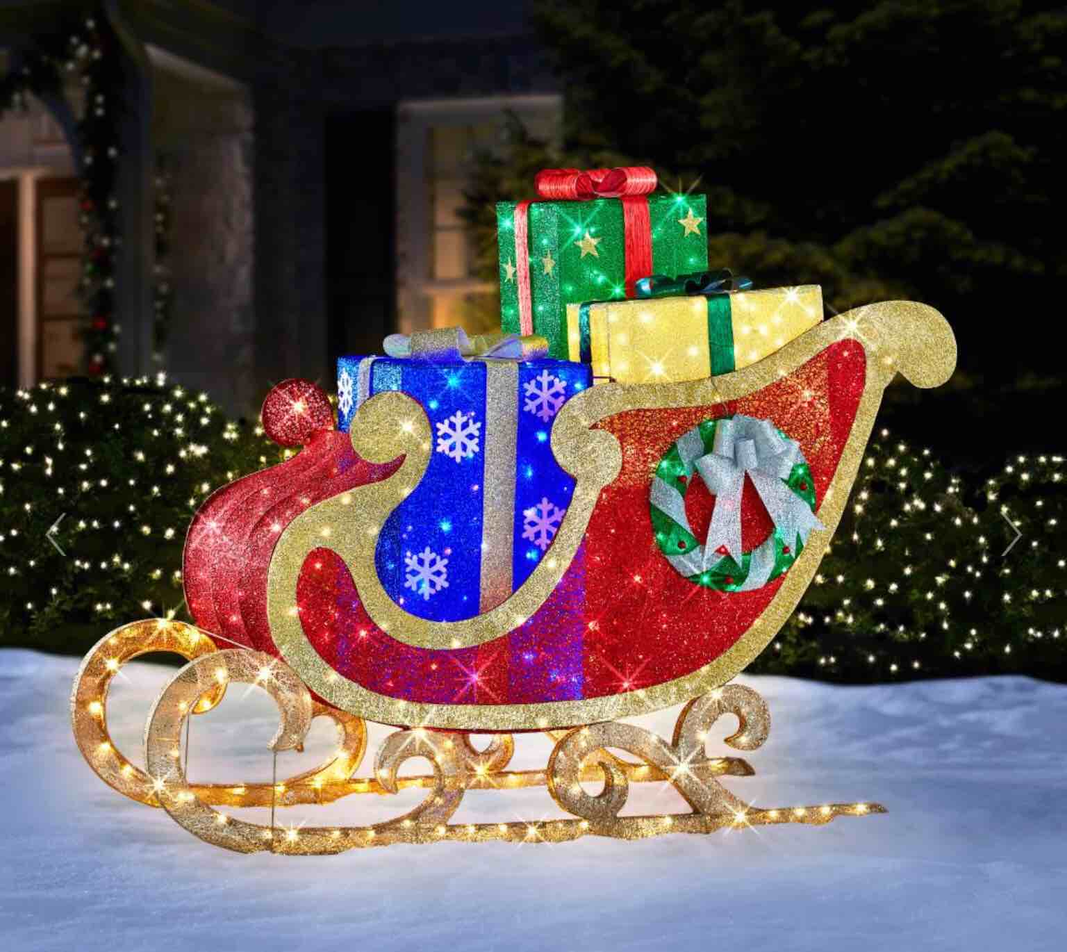 The 8' Christmas Spirit Twinkling Sleigh