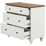 ( incomplete only 1 pcs ) Off Dressers With 6 Drawers, Mid Century Modern Wooden Closet Storage Organizer For Living Room, Nursery, Hallway (Base/Top) Color: Beige/Beige