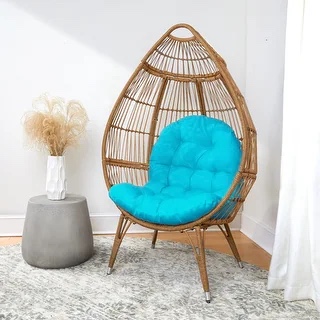 Be the first to ask a question for SORRA HOME 27 in. x 44 in. Egg Chair Cushion in blue 
