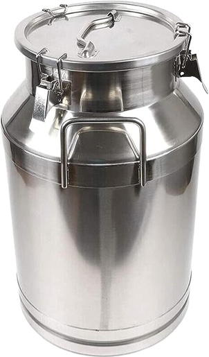Stainless Steel Milk Can with Lid Outdoor Water Storage Tank Heavy Duty Milk Wine Transport Pail Jar Large Capacity Water Container for Hiking Camping