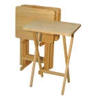 Casual Home 5 Piece Tray Table Set,Natural