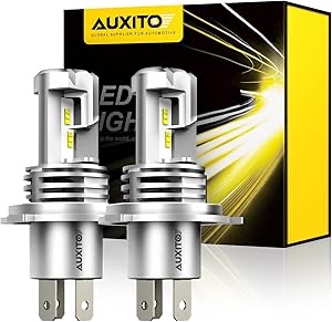 AUXITO H4 9003 HB2 LED Bulbs, 15000LM Per Set 6500K Xenon White for Halogen Replacement, Plug and Play, Pack of 2