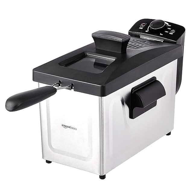 Amazon Basics 3 Liter Electric Deep Fryer, Stainless Steel