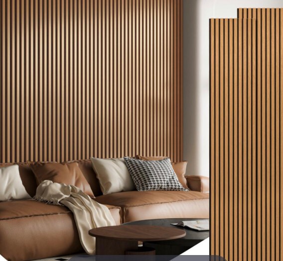 Art3d 16''x104'' Acoustic Wood Wall Paneling,3D Slat Wall Paneling for Interior and Ceiling Decor,Pack of 2