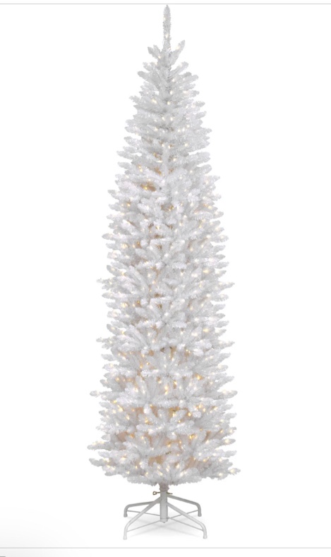 Kingswood Fir White Pencil Tree with Clear Lights