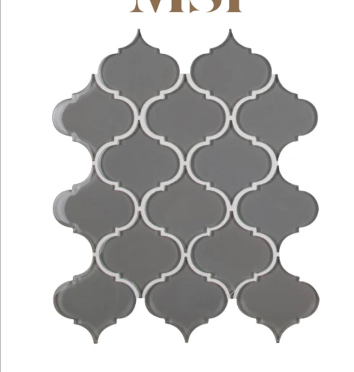 Pebble Arabesque 12" x 12" Glass Mosaic Wall Tile
