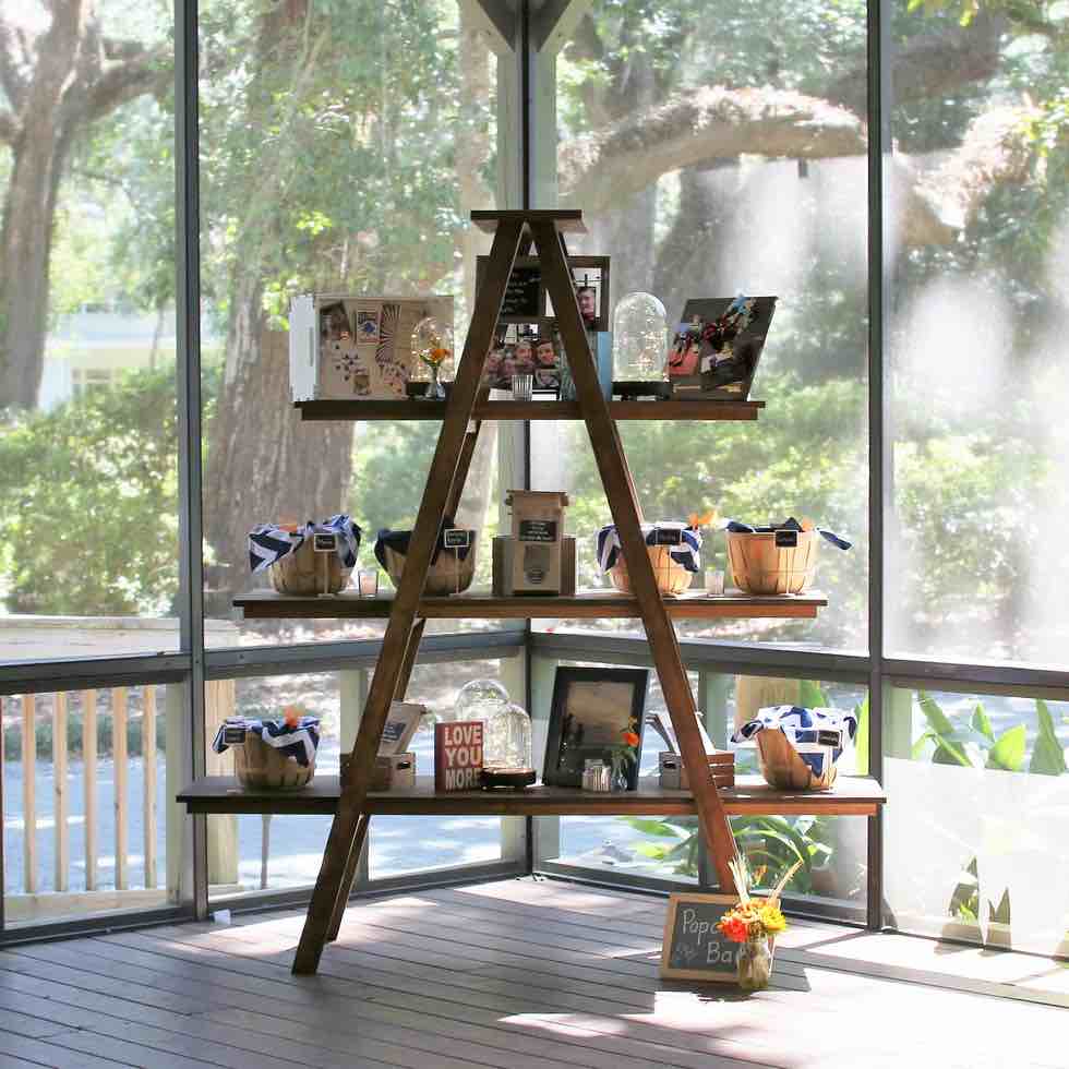 Wooden Ladder Shelf