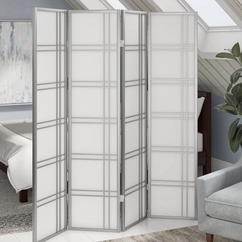 Lana 72" W x 71" H 4 Panel Folding Room Divider