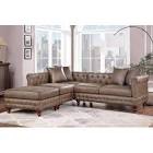 Beata Faux Leather L-Shaped with ottoman 