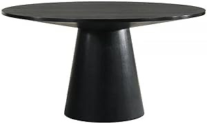 Benvinda Pedestal Table Top Color: Black  ( incomplete  missing base ) 