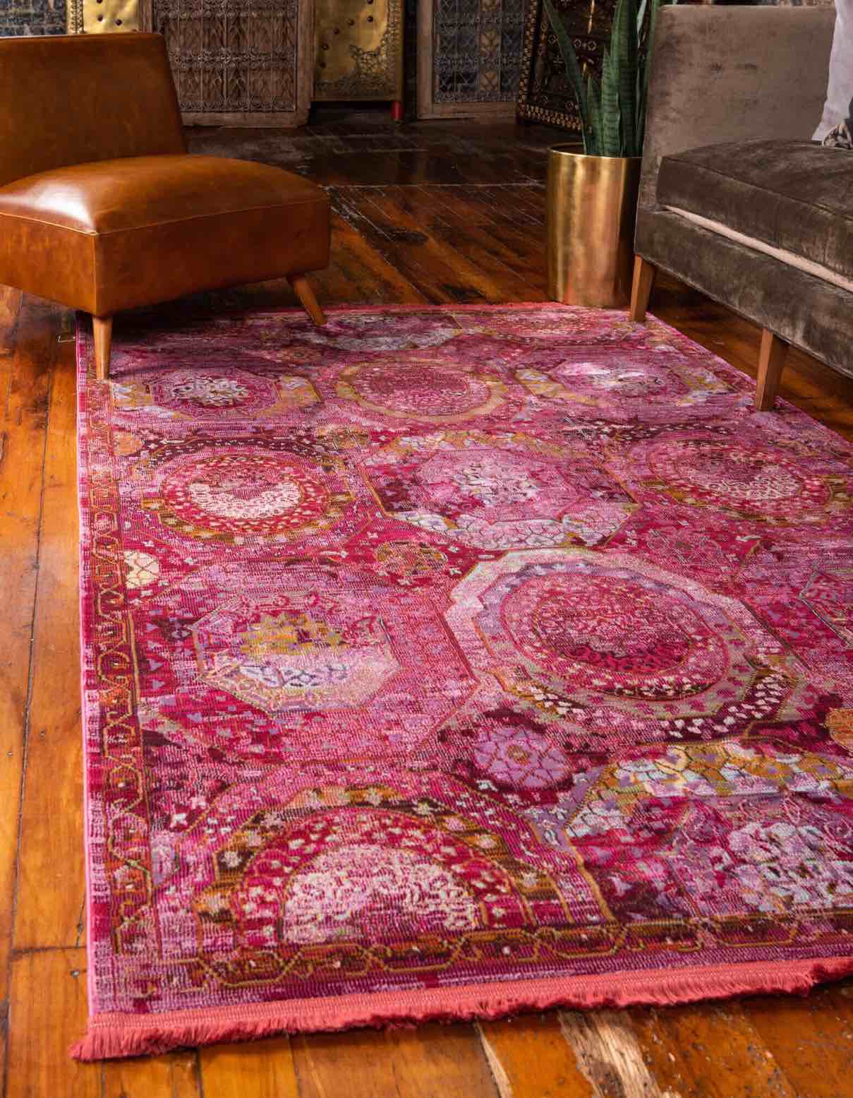 Unique Loom Baracoa T-F509 Pink Area Rug ( 6’0x 9’0 )) 
